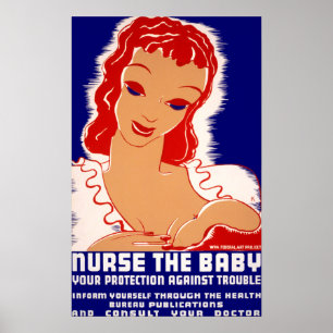 Vintage stillende Krankenschwester die Poster