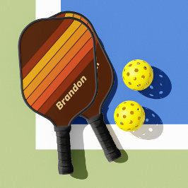 Vintage Stilstreifen mit Namen Pickleball Schläger