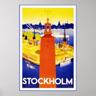 Vintage Stockholm Travel Poster