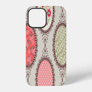 Vintage-Stoff: Nahtloses Patchwork-Design. iPhone 12 Hülle
