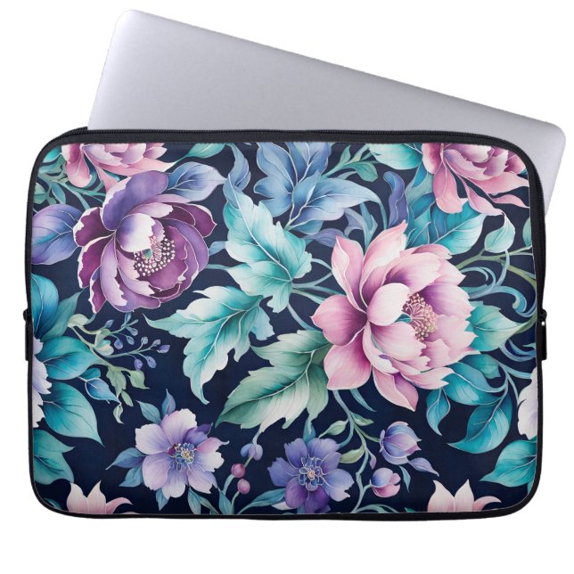 Vintage Stoffe in Farbtönen Laptopschutzhülle (Vorderseite)