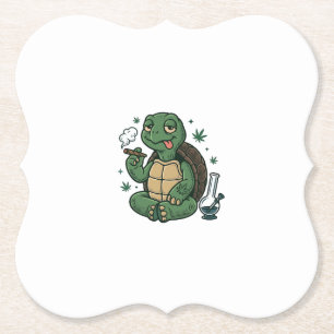 Vintage Stoner Turtle Vektor-Shirt-Design_1 Untersetzer