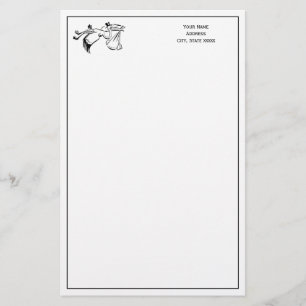 Vintage Storch liefert ein Baby #1 Briefpapier
