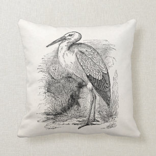 Vintage Storch-Vogel-personalisierte Storch-Retro Kissen