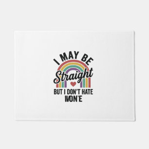 Vintage Straight But Kind Regenbogen-Stolz-Shirt_1 Fußmatte
