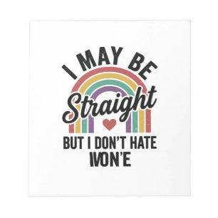 Vintage Straight But Kind Regenbogen-Stolz-Shirt_1 Notizblock