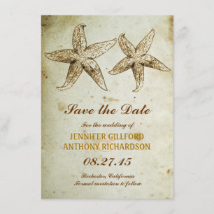 VINTAGE STRAND-SAVE THE DATE KARTE