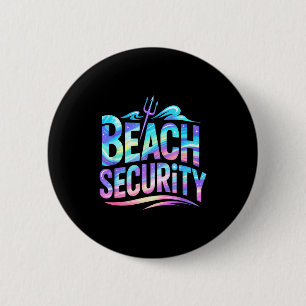 Vintage-Strand-Sicherheits-Surf-Meerjungfrau-Urlau Button