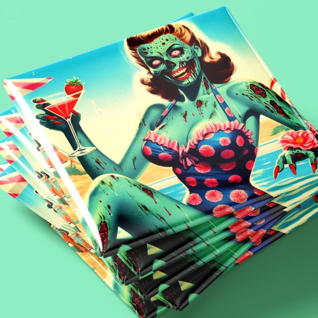 Vintage-Strand-Zombie-Pin-up Magnet (Von Creator hochgeladen)