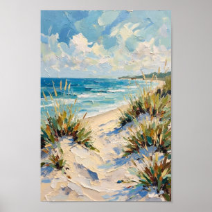 Vintage-Stranddünen-Küstenkunst Poster