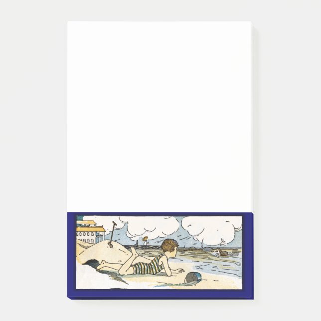 Vintage-Strandkunst-Post-it Post-it Klebezettel (Vorderseite)
