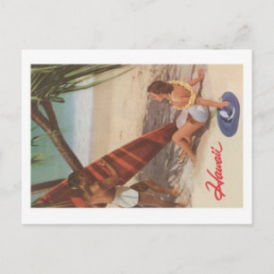 Vintage Strandpostkarte aus Hawaii Postkarte