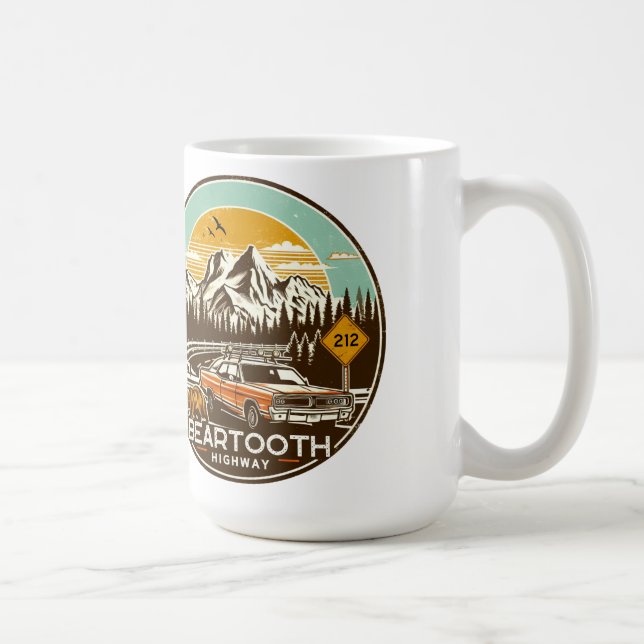 Vintage Straße Bearzahnweg 212 Montana Kaffeetasse (Rechts)