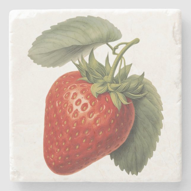 Vintage Strawberry  Steinuntersetzer (Vorderseite)