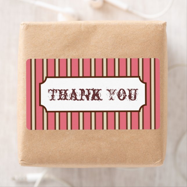 Vintage Streifen Danke Labels (Insitu)