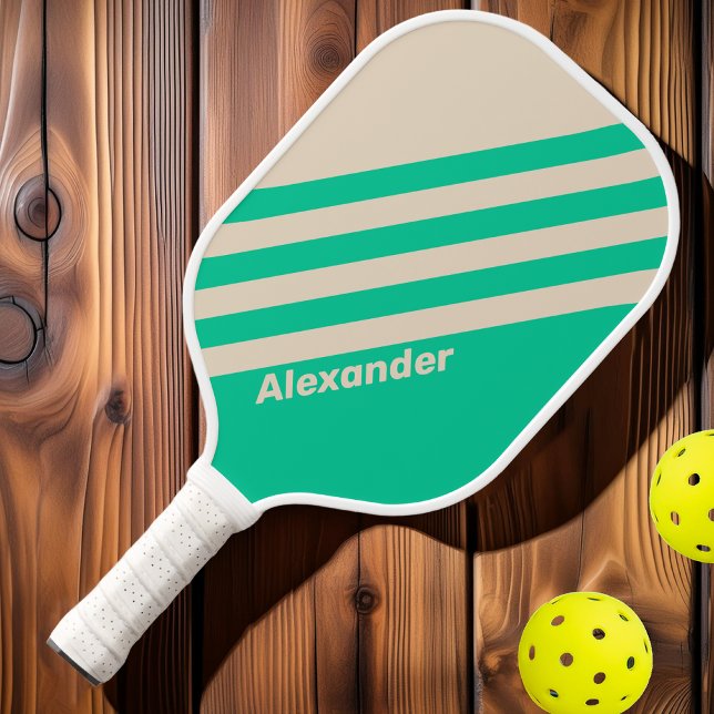 Vintage Streifen mit Namen Pickleball Schläger (Von Creator hochgeladen)