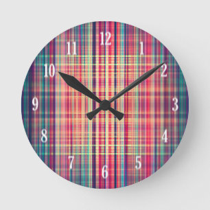 Vintage Streifen Runde Wanduhr