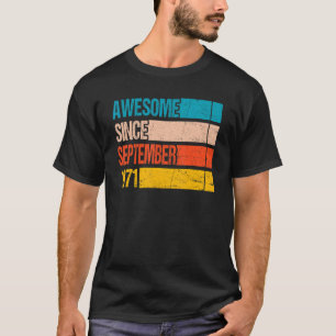 Vintage Streifenfarbe Phantastisch seit September  T-Shirt