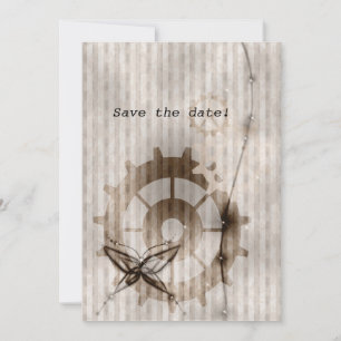 Vintage Striped Steampunk Sweet 16 invitation