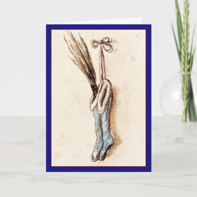 Vintage Strümpfe - Weihnachtskarte Feiertagskarte (Vorderseite)