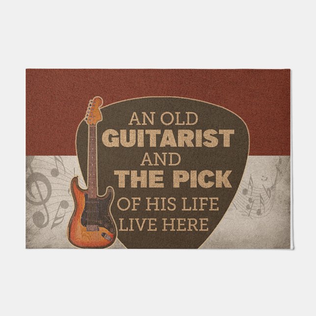 Vintage Studiomatte, Maßgeschneiderte Gitarrenmatu Fußmatte (Vorderseite)