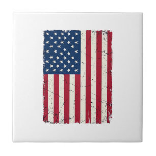 Vintage-Style Amerikanische Flagge Vektor-Shirt-De Fliese