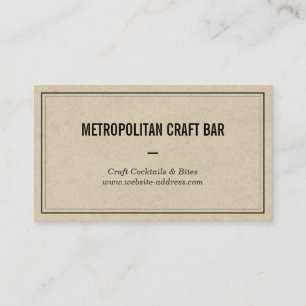 Vintage Style Bar, Restaurant Geschäftskarte Visitenkarte