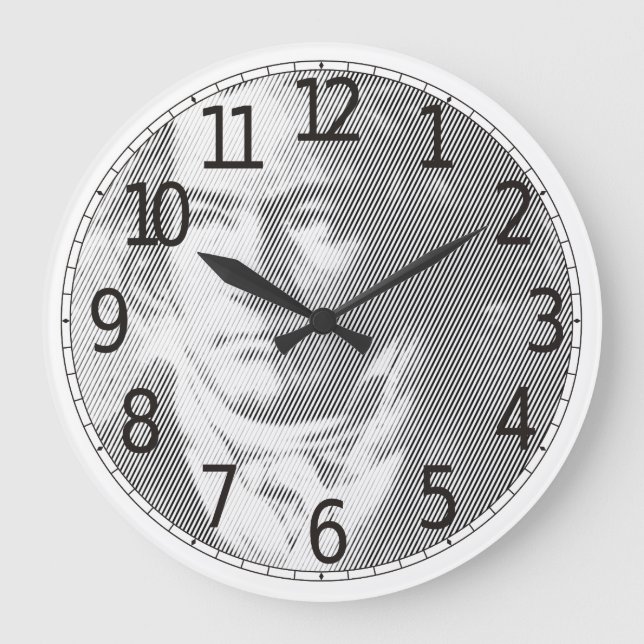 Vintage Style Beethoven Portrait Große Wanduhr (Vorderseite)