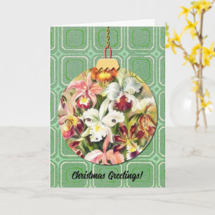 Vintage-Style-Blumen-Weihnachtsschmuck-Kunst Karte