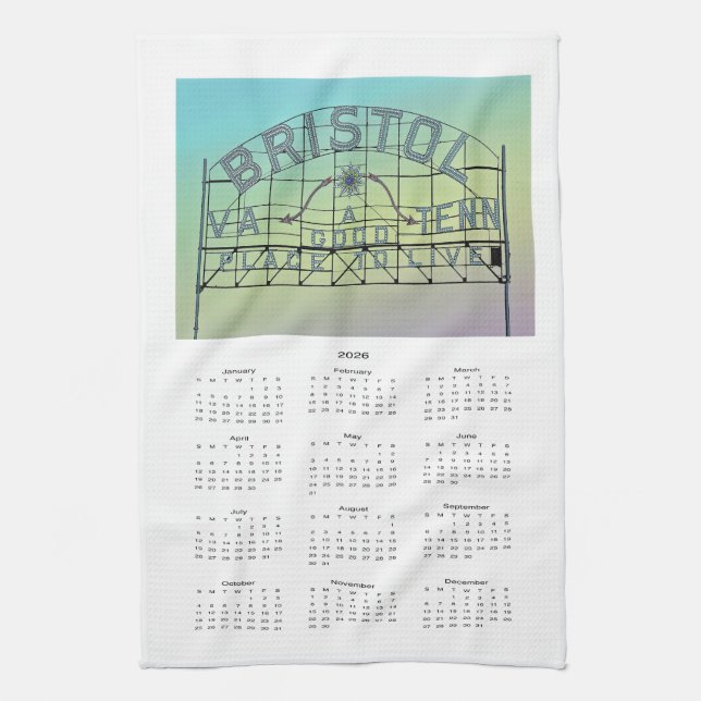 Vintage style Bristol Slogan Sign 2026 Geschirrtuch (Vertikal)