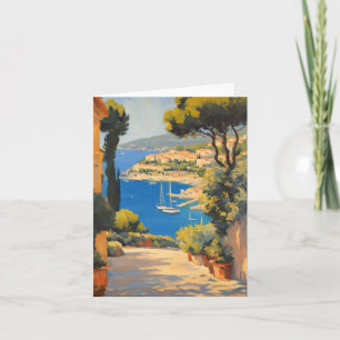 Vintage Style Côte d'Azur Französische Reise Maler Karte