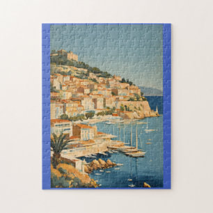 Vintage Style Côte d'Azur Französisches Reise Gemä