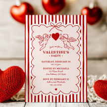 Vintage Style Cupid Doodles Valentine's Day Party