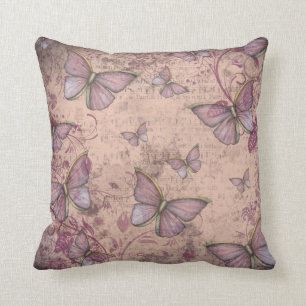 Vintage style Floral et Papillons Coussin