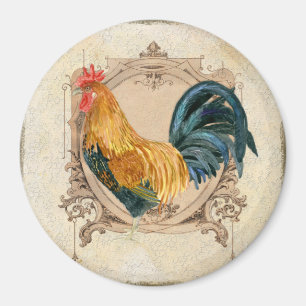 Vintage Style French Country Rustic Barn Rooster Magnet