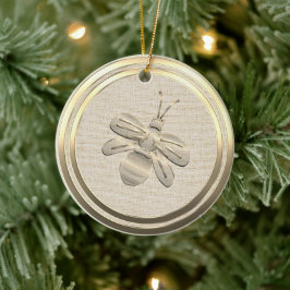 Vintage Style Goldene Weihnachtsbiene Keramik-Orna Keramik Ornament