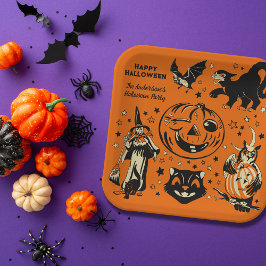 Vintage Style Halloween Graphics Personalized Pappteller