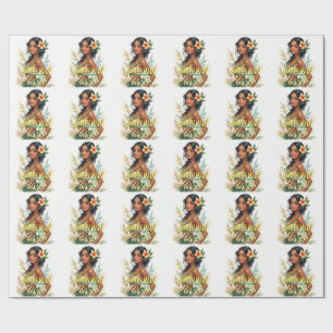 Vintage Style Hawaii Reise Honolulu Hula Mädchen Geschenkpapier