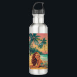 Vintage Style Hawaiian Travel Aloha from Hawaii Edelstahlflasche<br><div class="desc">Hula Girl - Carnival - Aloha Honolulu Caribbean Travel Artworks - Vintage Hawaiian Advertisement</div>