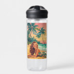 Vintage Style Hawaiian Travel Aloha from Hawaii Trinkflasche<br><div class="desc">Hula Girl - Carnival - Aloha Honolulu Caribbean Travel Artworks - Vintage Hawaiian Advertisement</div>