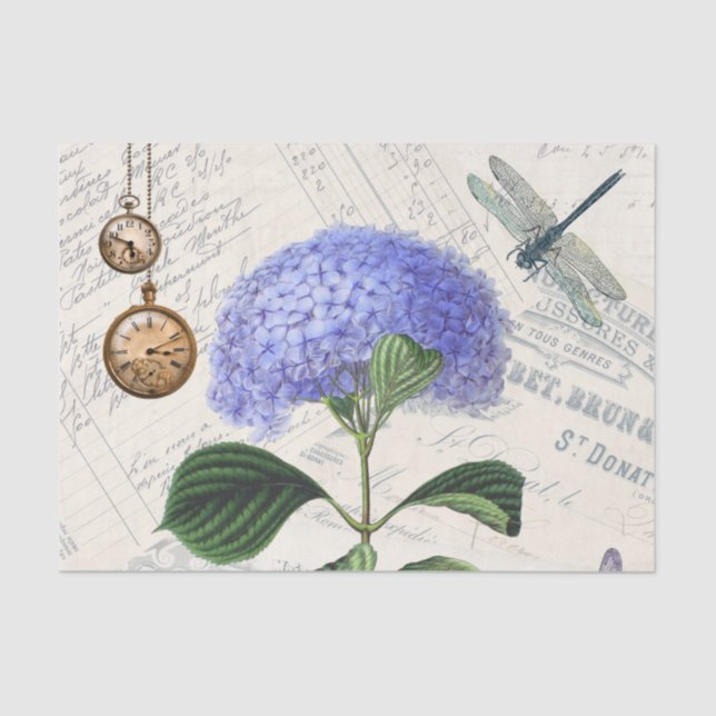 Vintage Style. Hydrangea. Seidenpapier (Vorderseite)