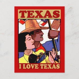 Vintage Style Ich liebe Texas Postkarte