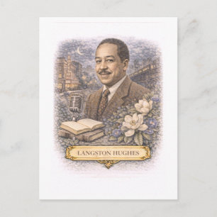 Vintage-Style Langston Hughes Schriftsteller Postk Postkarte
