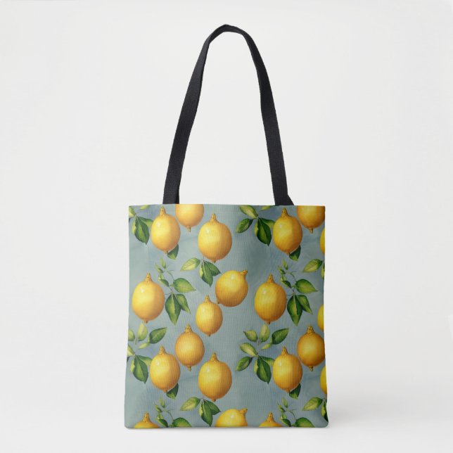 Vintage Style Lemons Pattern Wallpaper Art Tasche (Vorderseite)