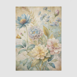 Vintage Style Pastell Botanische Blumen Hintergrun Seidenpapier