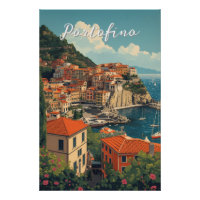 Vintage Style Portofino Genua Italien