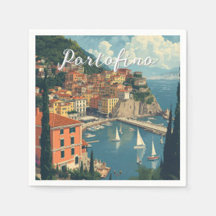Vintage Style Portofino Genua Italien Serviette