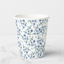 Vintage Style print with tiny blue flowers