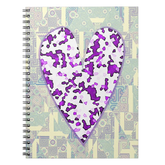 Vintage Style Purple Heart Art Journal (Devant)