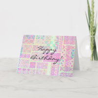 Vintage-Style-Quiltblock Geburtstagskarte